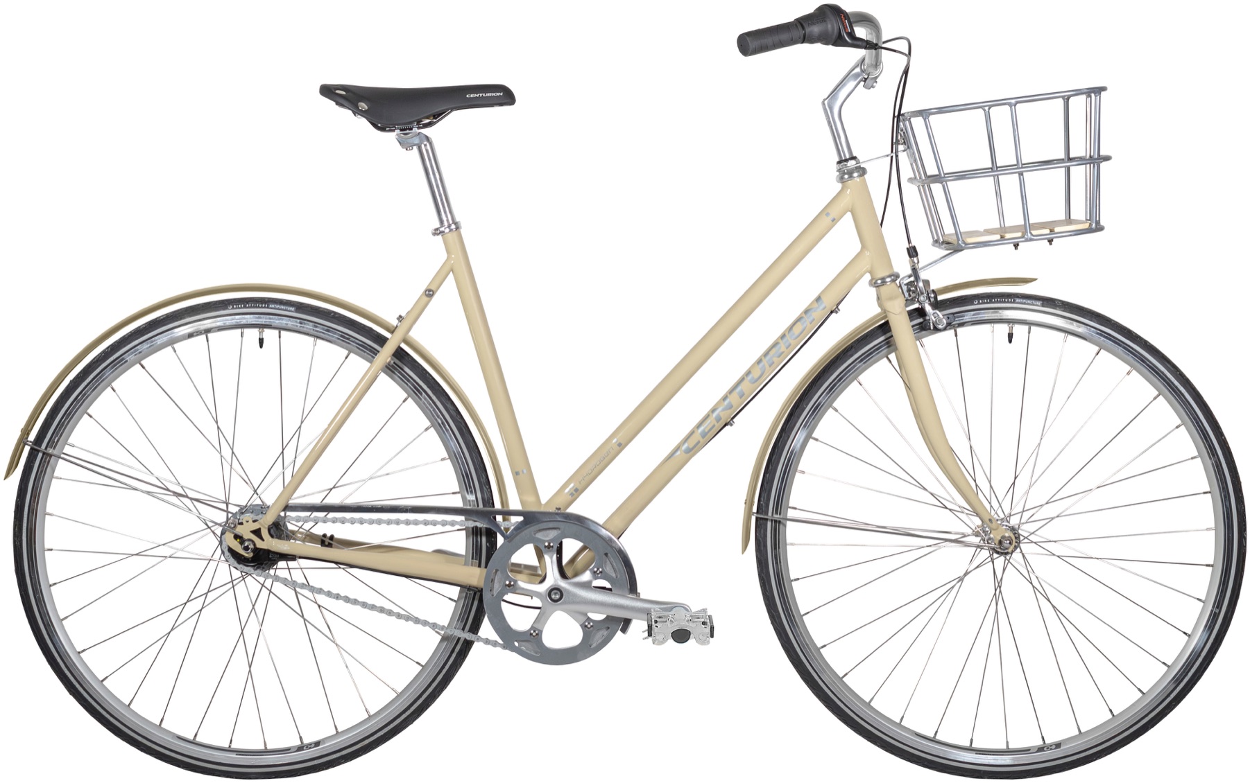 Centurion Hydrogen Dame 7 gear fodbremse blank creme inkl. kurv