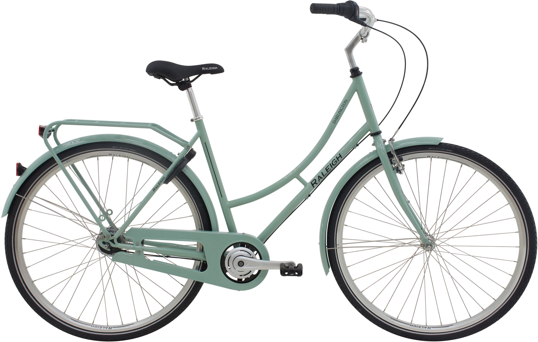 Raleigh Darlington Dame 7 gear Shimano Nexus fodbremse blank lys grøn