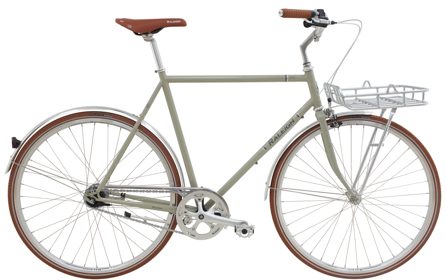 Raleigh Yate Cargo Herre 7 gear Shimano Nexus fodbremse blank lys grå